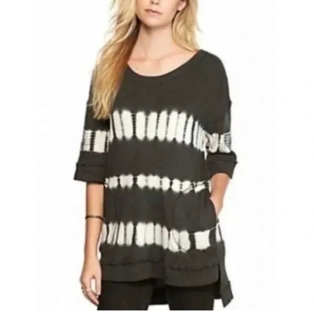 We The Free Black and White Striped Tunic